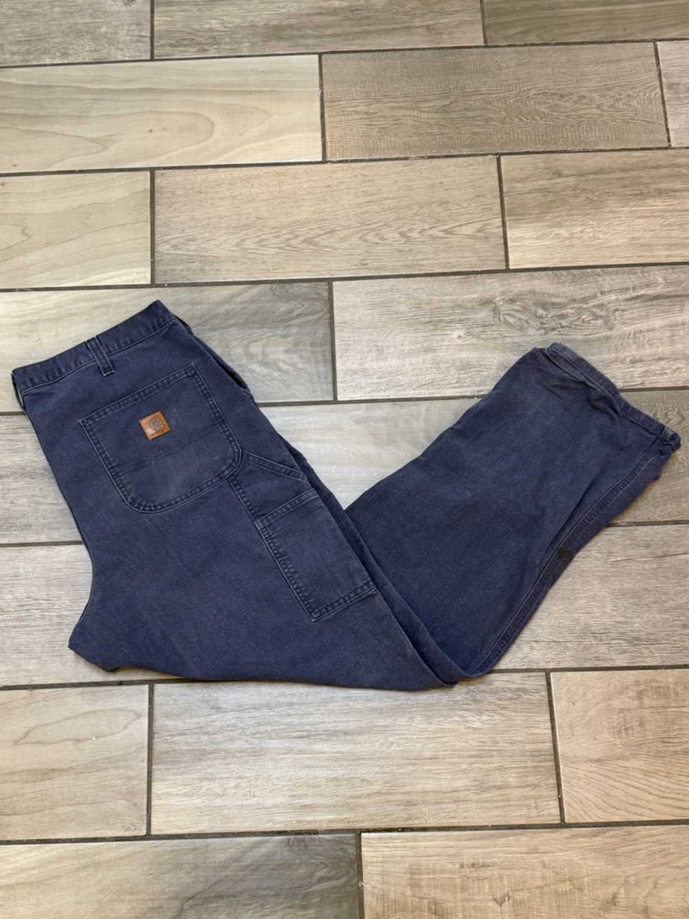 Carhartt Men's Dark Blue Dungaree Fit Work Jeans